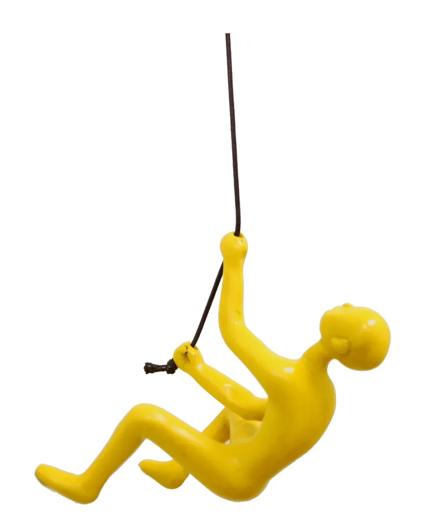 Climbing Man Wall Art - Yellow, Resin
