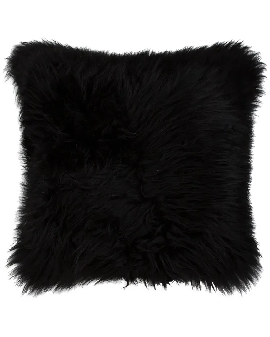 Set of 2 New Zealand Sheepskin Pillows - Black image