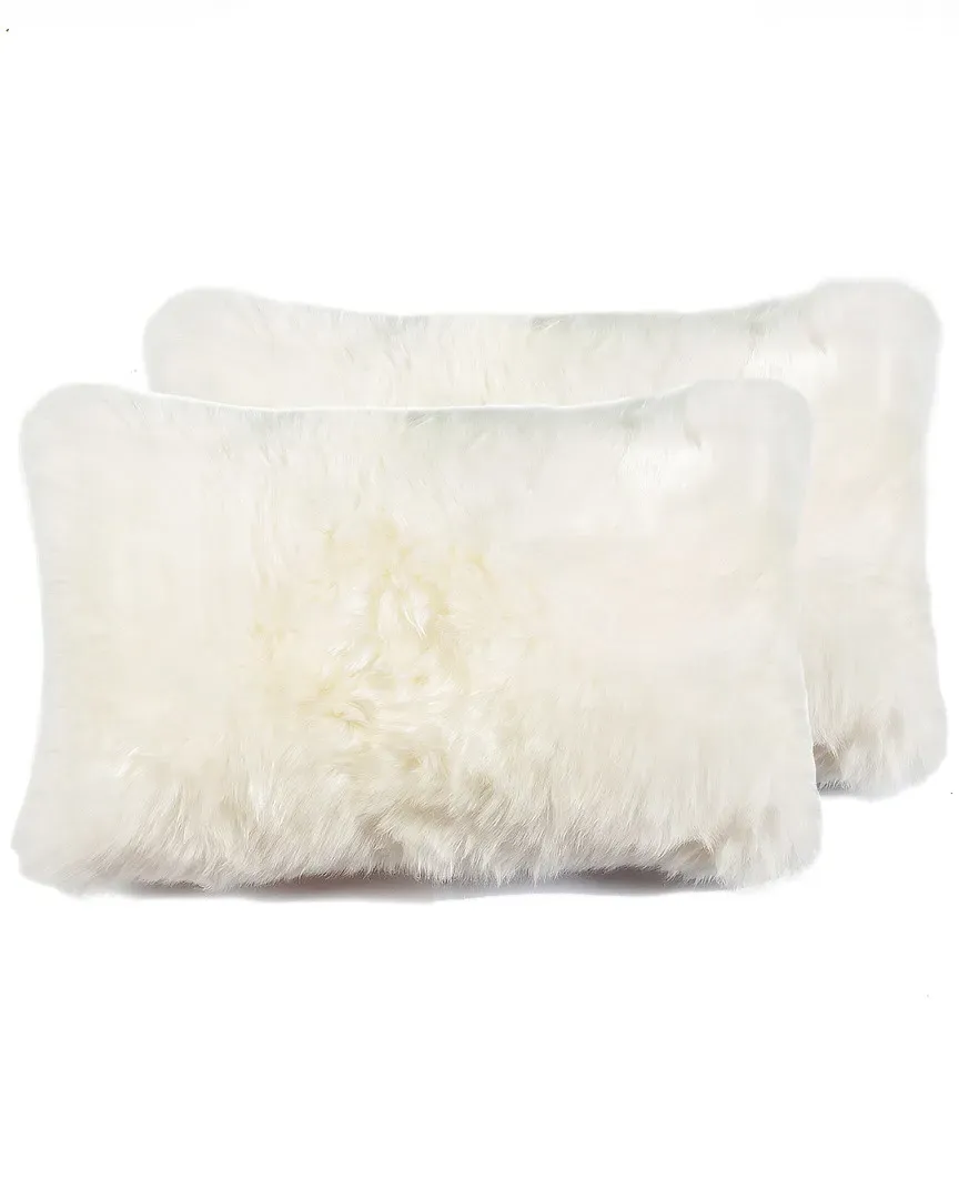 Set of 2 Sheepskin Pillows - Natural image