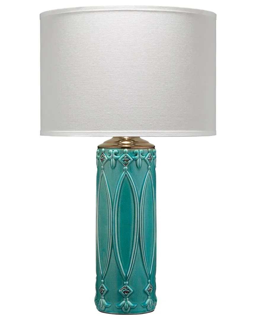 Hewson Tabitha Column Table Lamp - Turquoise, Ceramic