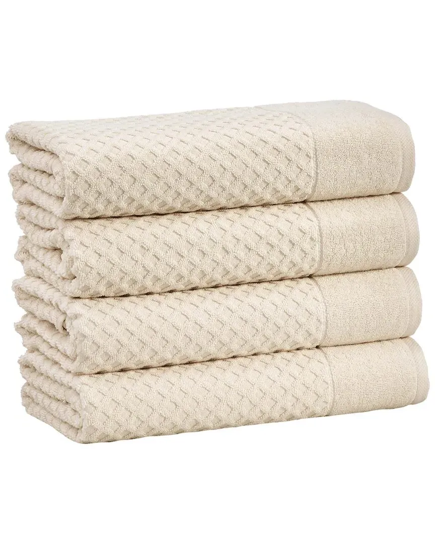 Cotton Diamond Waffle Bath Towels 4-Pack - Oatmeal