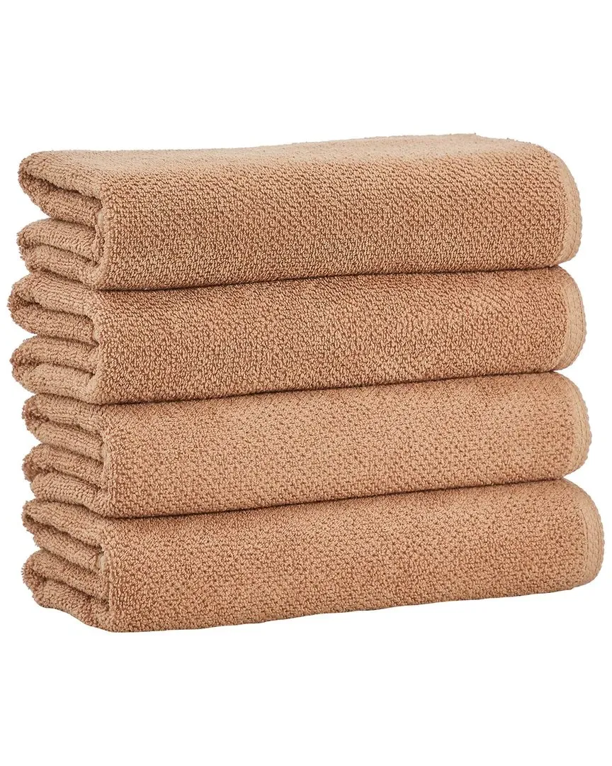 Cotton Textured Bath Towel 4 Pack - Clay