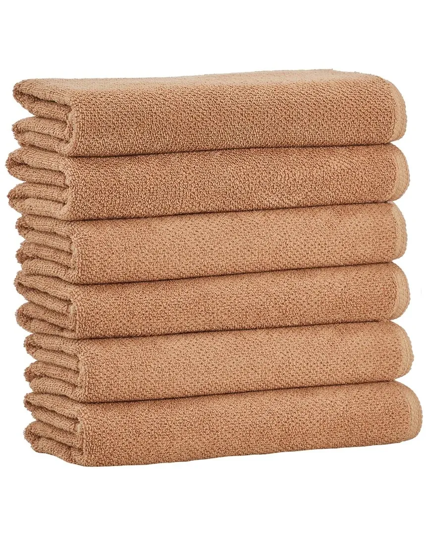 Cotton Textured Hand Towel 6 Pack - Clay