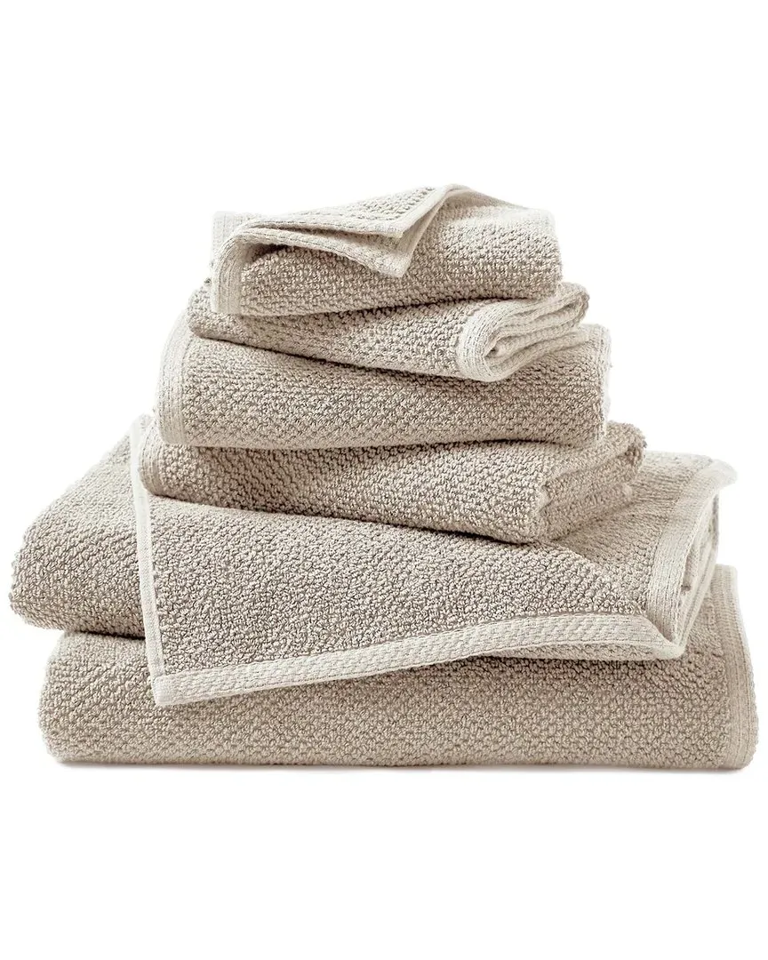 Cotton Textured Towel 6 Piece Set - Taupe