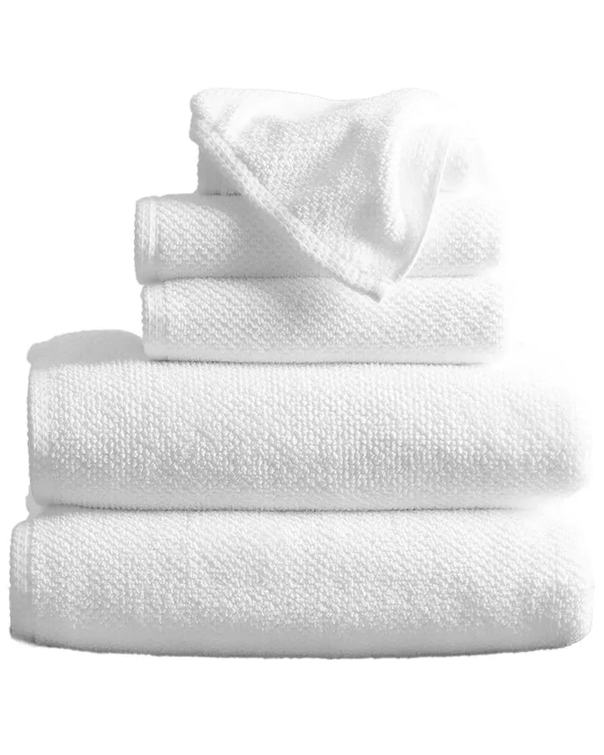 Cotton Textured Towel 6 Piece Set - White