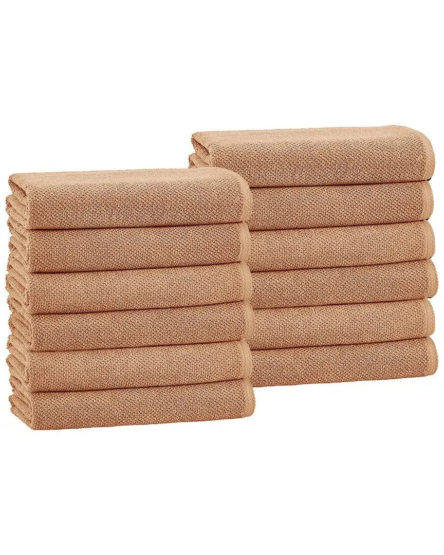 Cotton Textured Washcloth 12 Pack - Clay