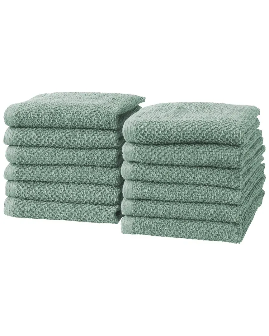 Cotton Textured Washcloth 12 Pack - Eucalyptus