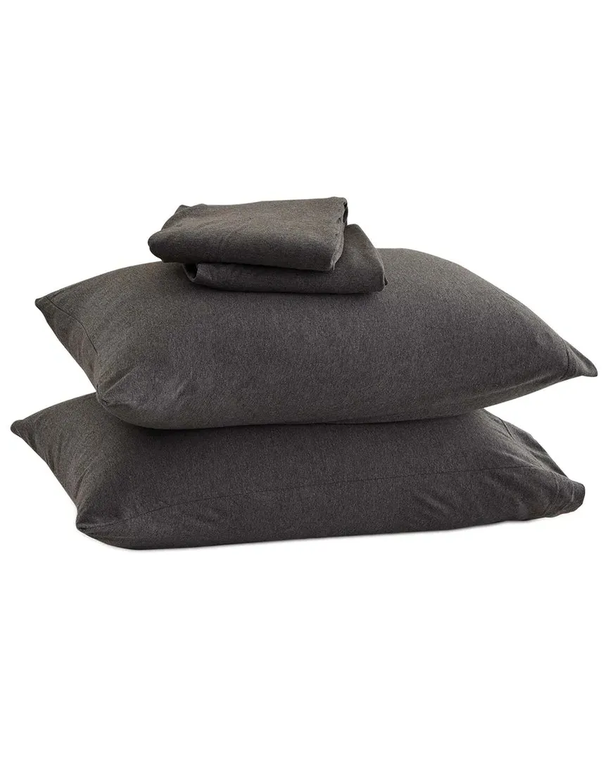 Heathered Mélange Jersey Knit Sheet Set - Charcoal, Cotton