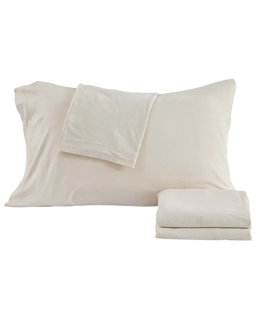 Heathered Mélange Jersey Knit Sheet Set - Oatmeal, Cotton