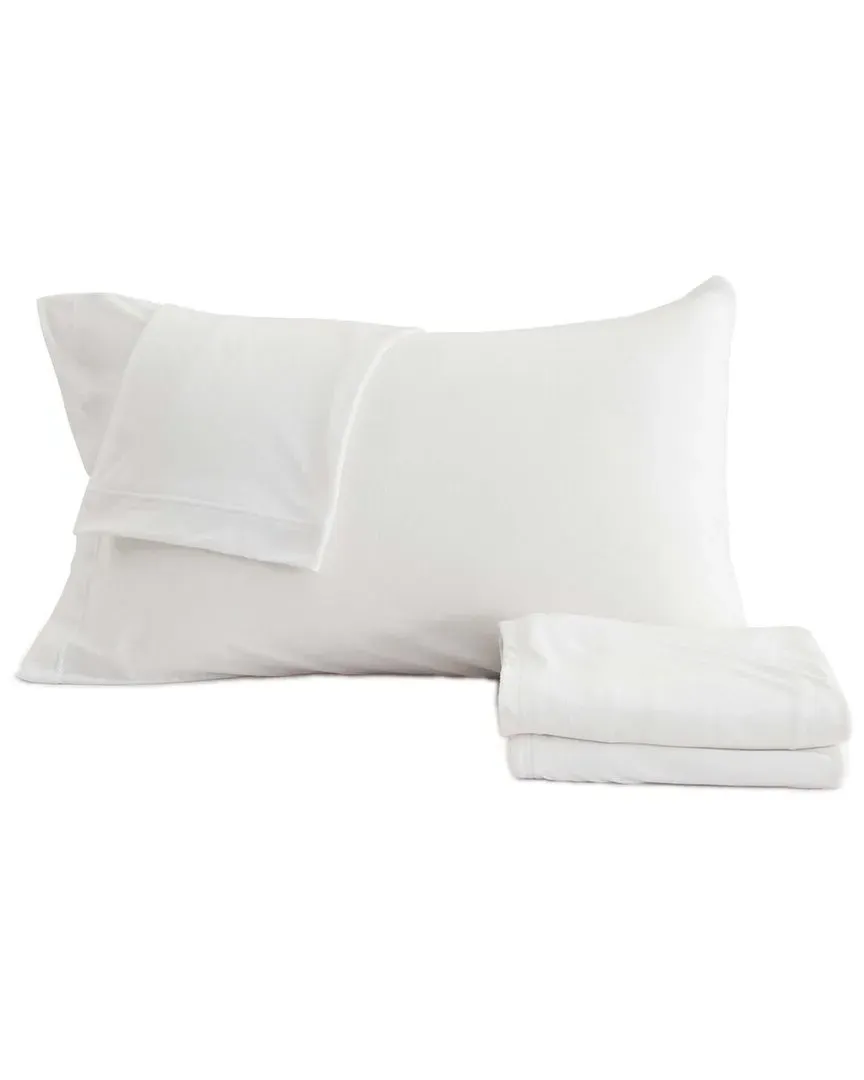 Heathered Mélange Jersey Knit Sheet Set - Winter White, Cotton