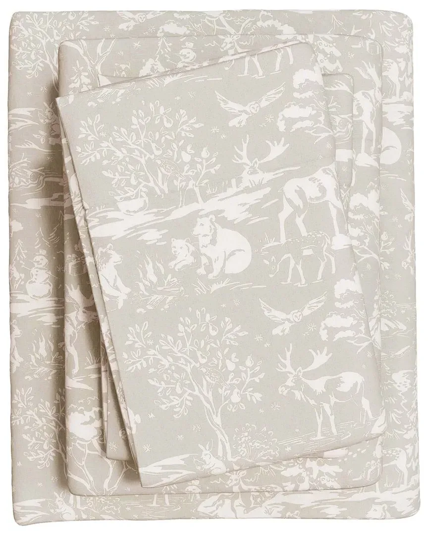 Holiday Flannel Sheet Set - Storybook Creatures, Turkish Cotton