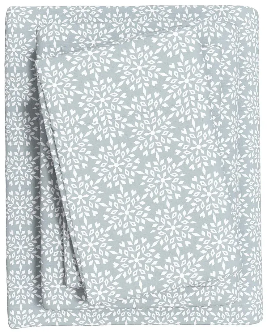 Lodge Turkish Cotton Flannel Sheet Set - Blue Snowflake