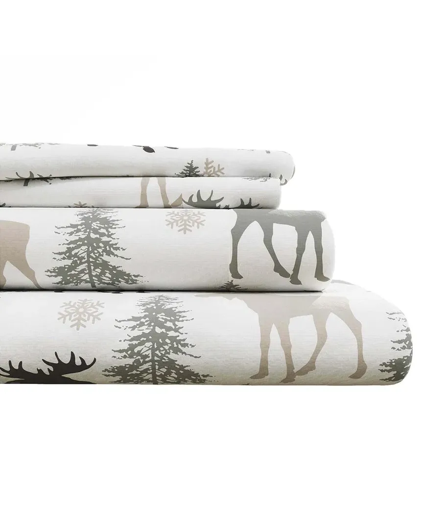 Lodge Turkish Cotton Flannel Sheet Set - Moose Print