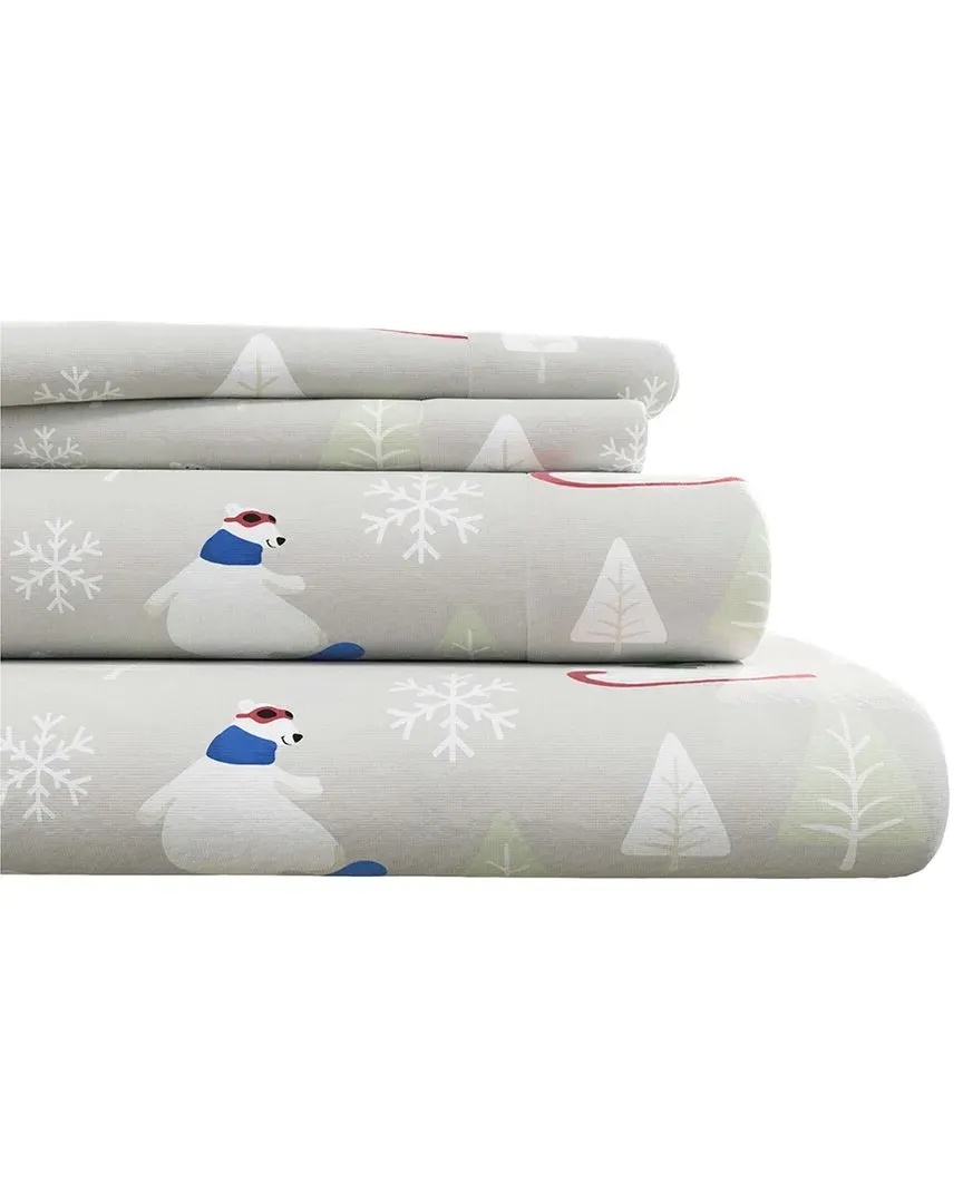 Lodge Turkish Cotton Flannel Sheet Set - Polar Bear Print