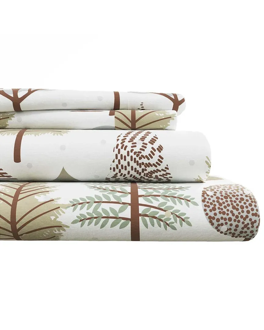 Lodge Turkish Cotton Flannel Sheet Set - Snowy Forest
