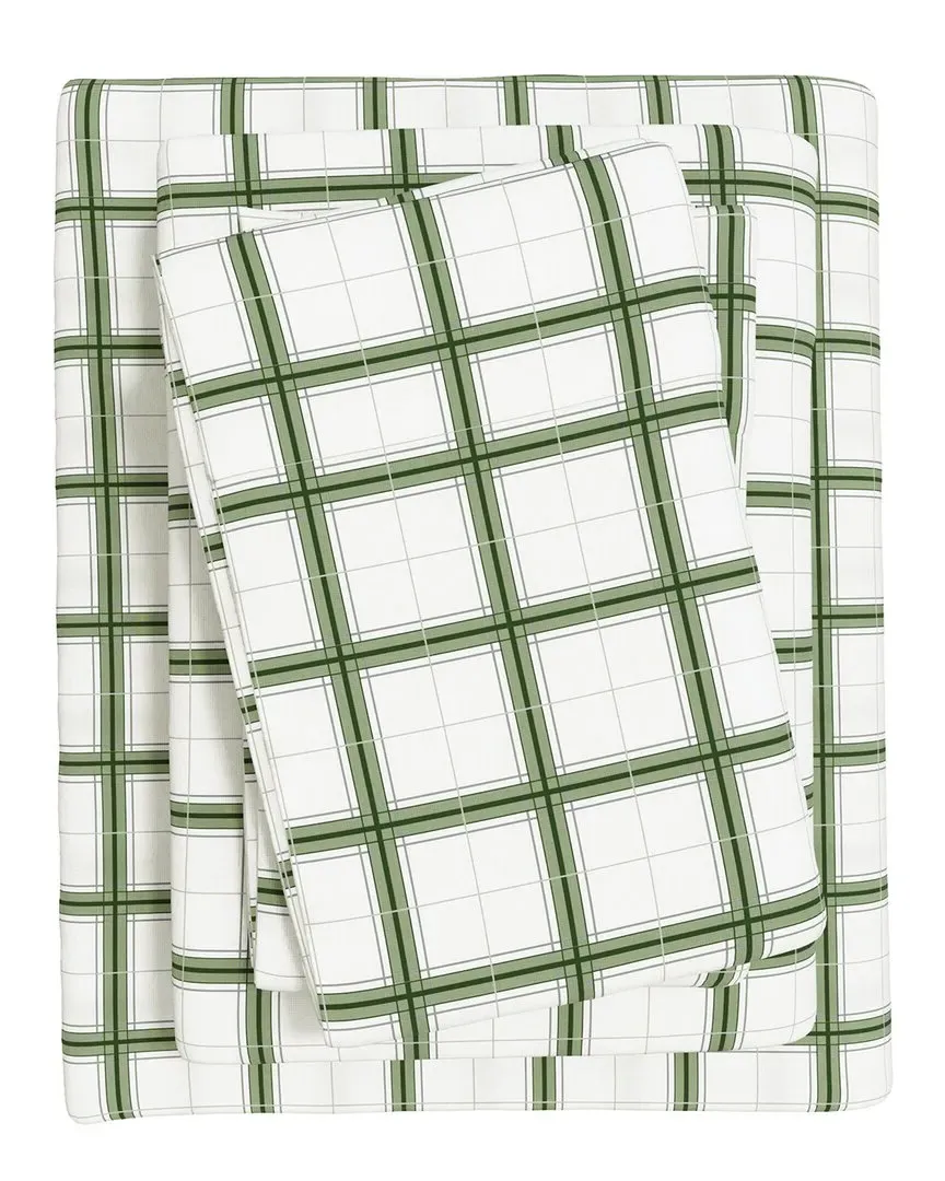 Plaids & Stripes Flannel Sheet Set - Block Plaid Green, Cotton