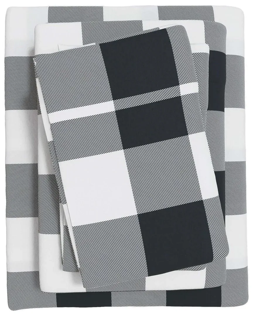 Plaids & Stripes Flannel Sheet Set - Buffalo Check Navy, Cotton