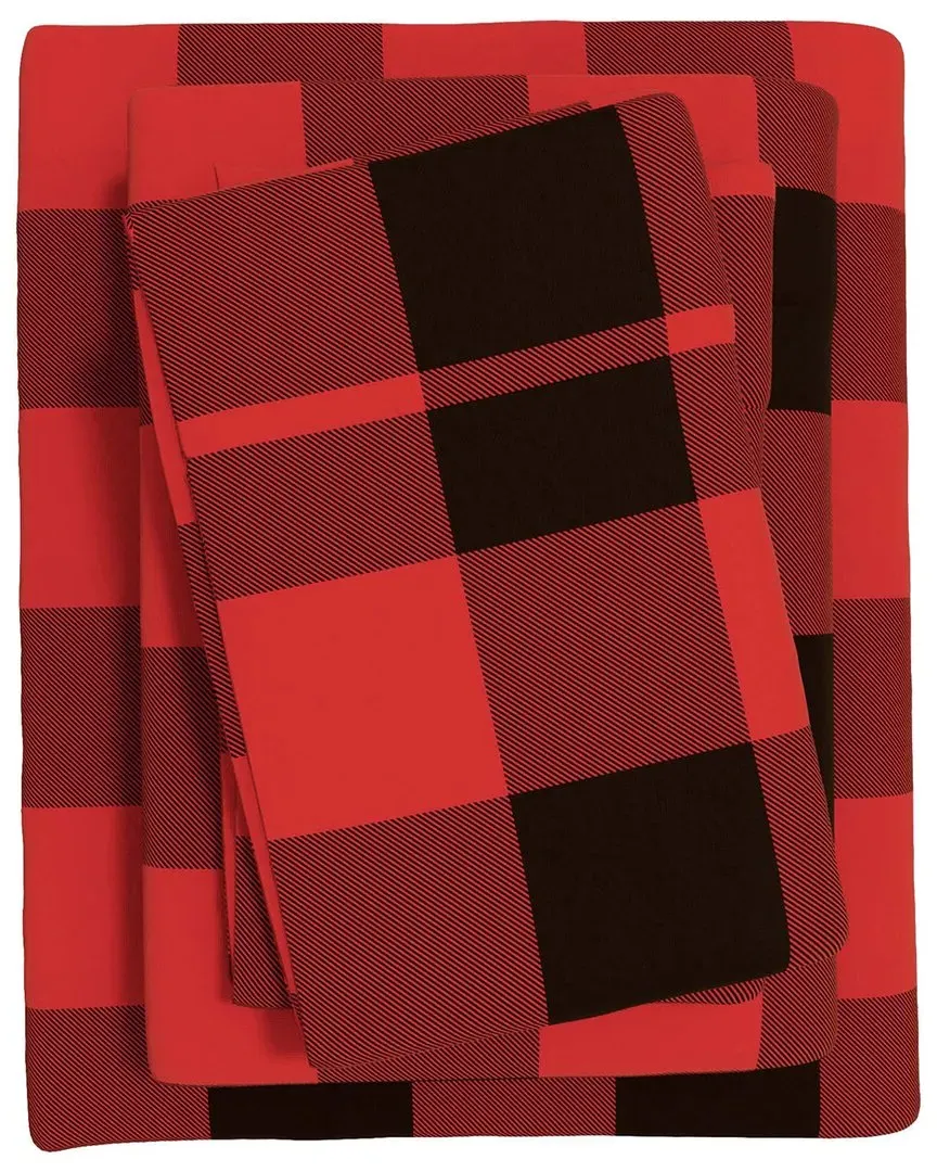 Plaids & Stripes Flannel Sheet Set - Buffalo Check Red, Cotton