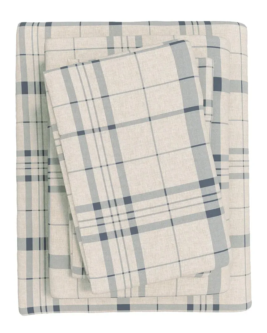 Plaids & Stripes Flannel Sheet Set - Cool Plaid, Cotton