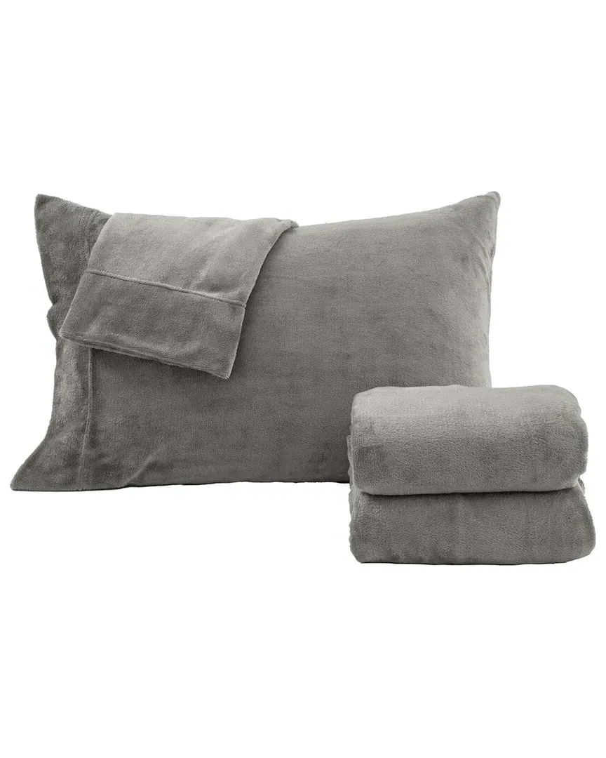 Velvet Plush Fleece Sheet Set - Grey