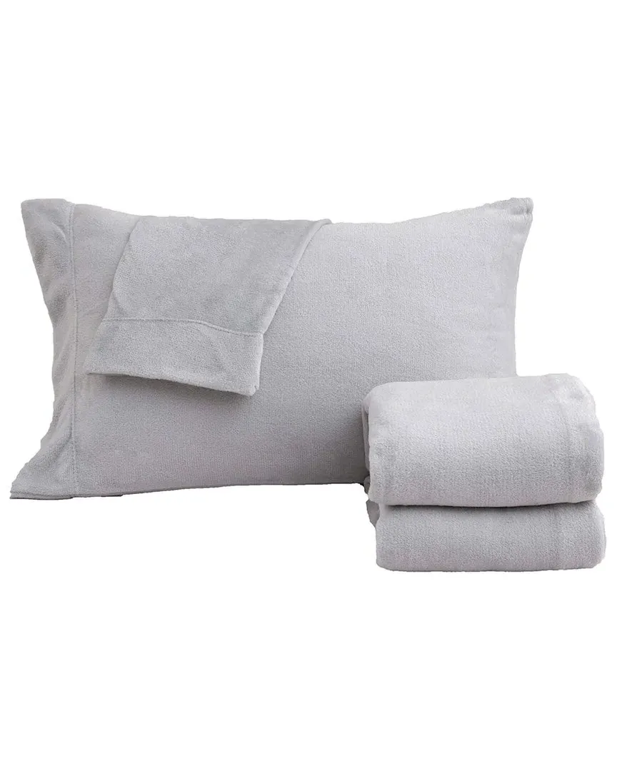Velvet Plush Fleece Sheet Set - Light Grey image