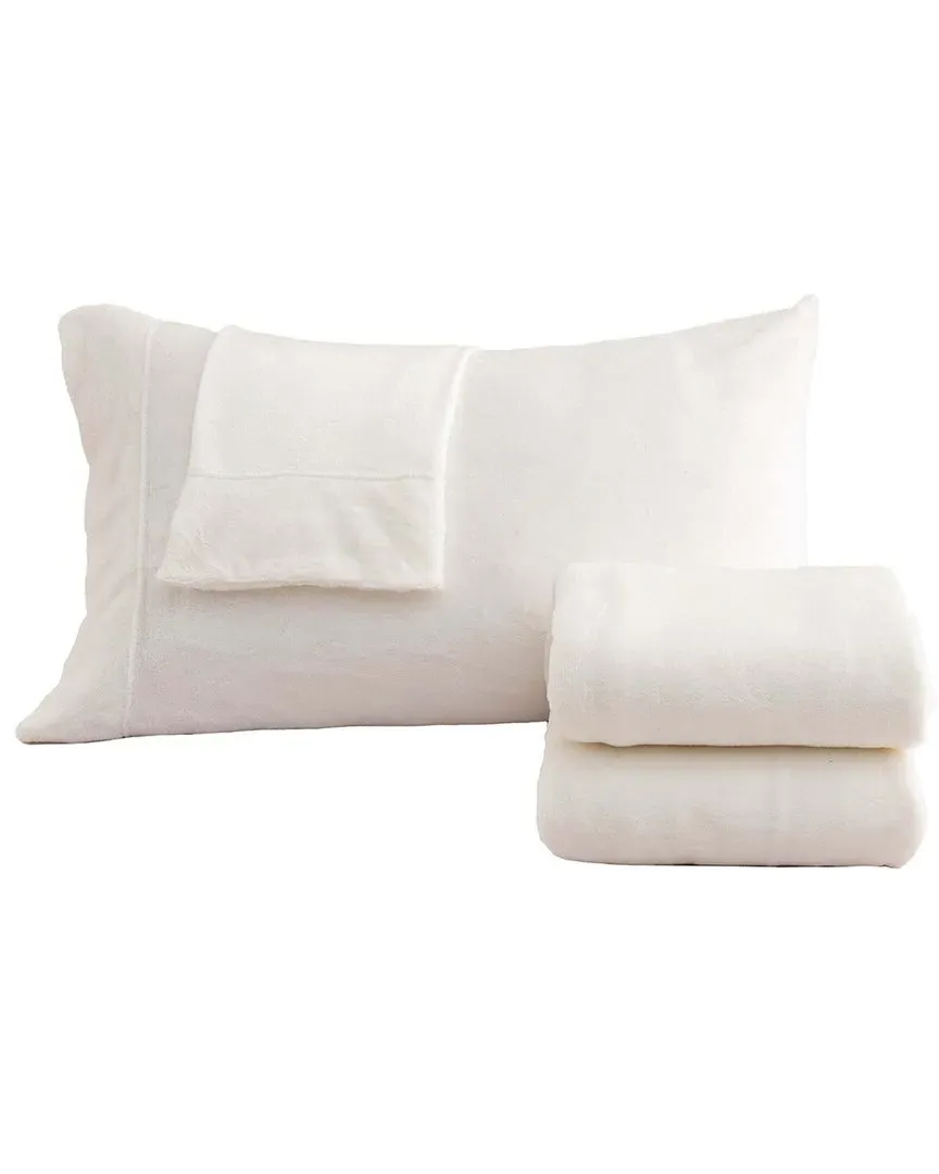 Velvet Plush Fleece Sheet Set - Off White