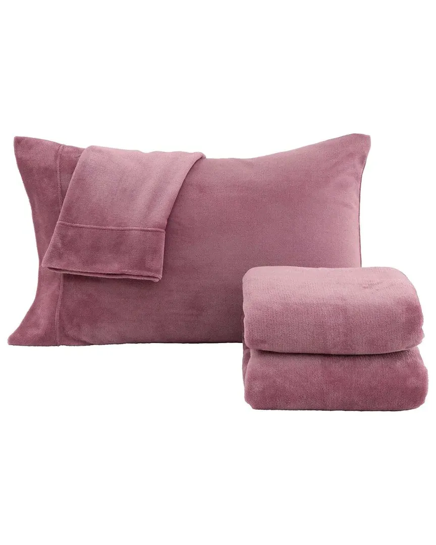 Velvet Plush Fleece Sheet Set - Rose