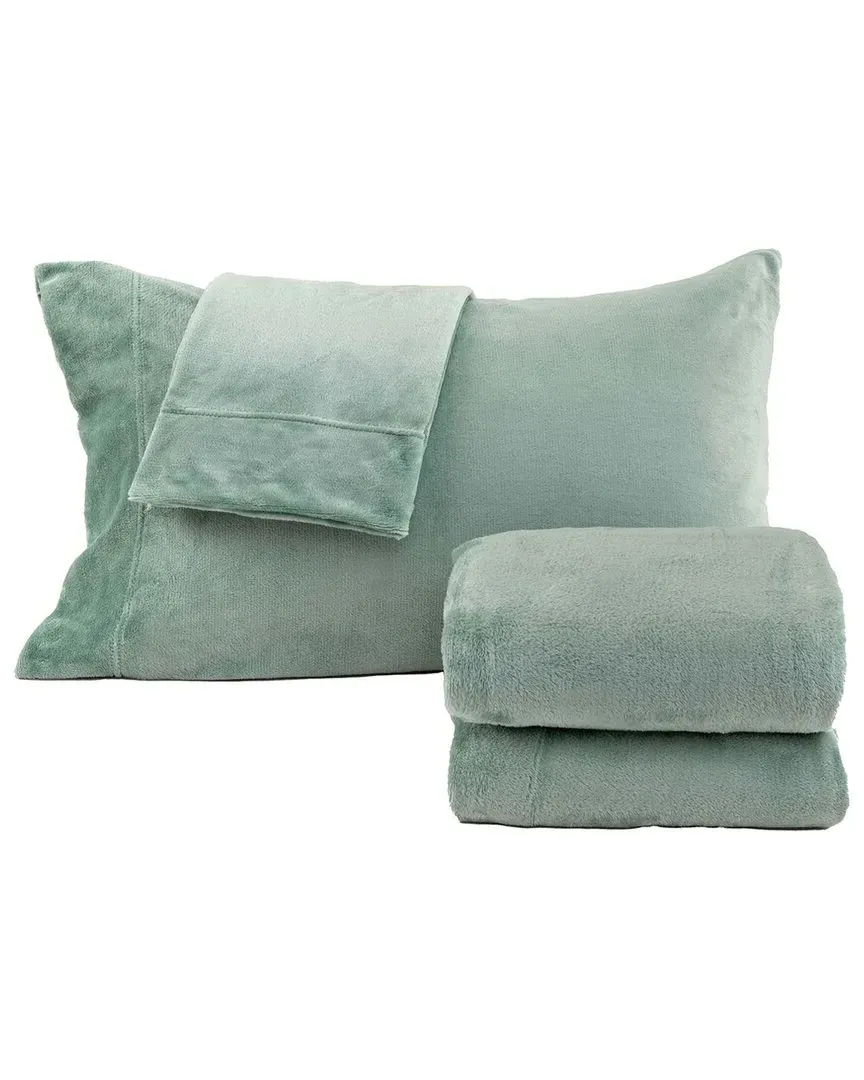 Velvet Plush Fleece Sheet Set - Sea Mist