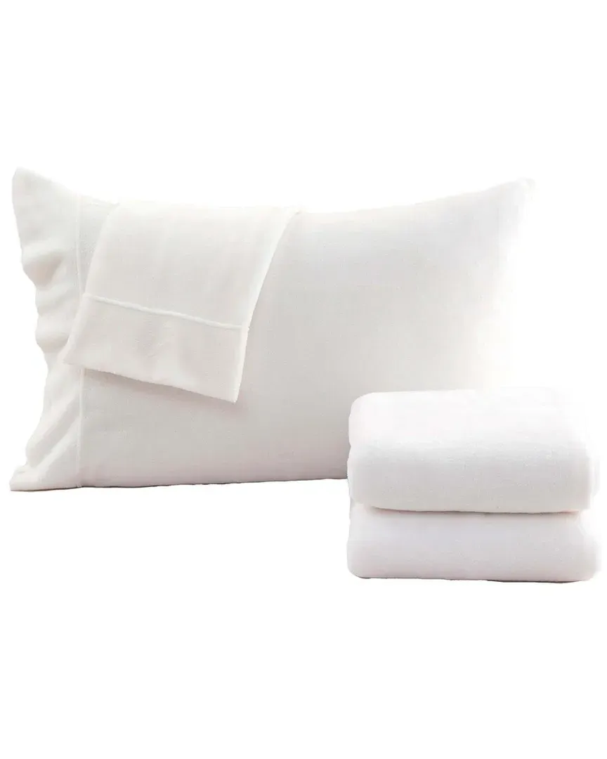 Velvet Plush Fleece Sheet Set - Winter White