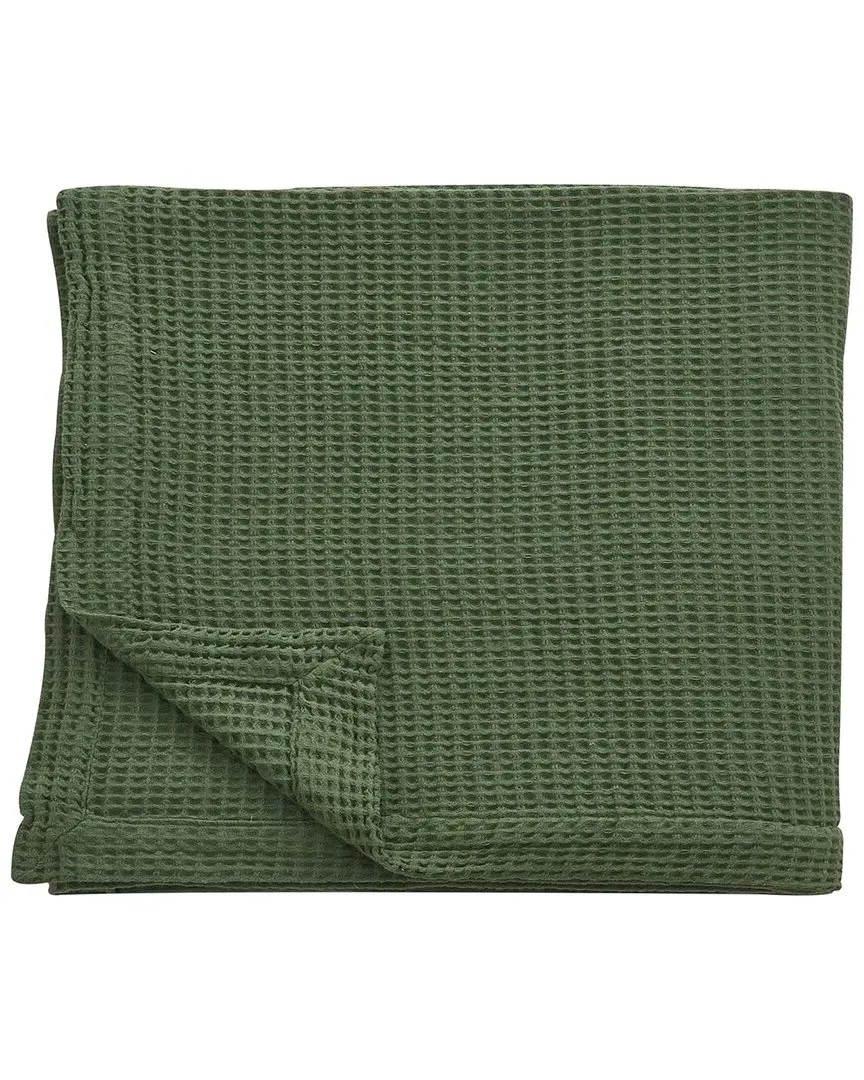 Waffle Weave Cotton Blanket - Forest Green