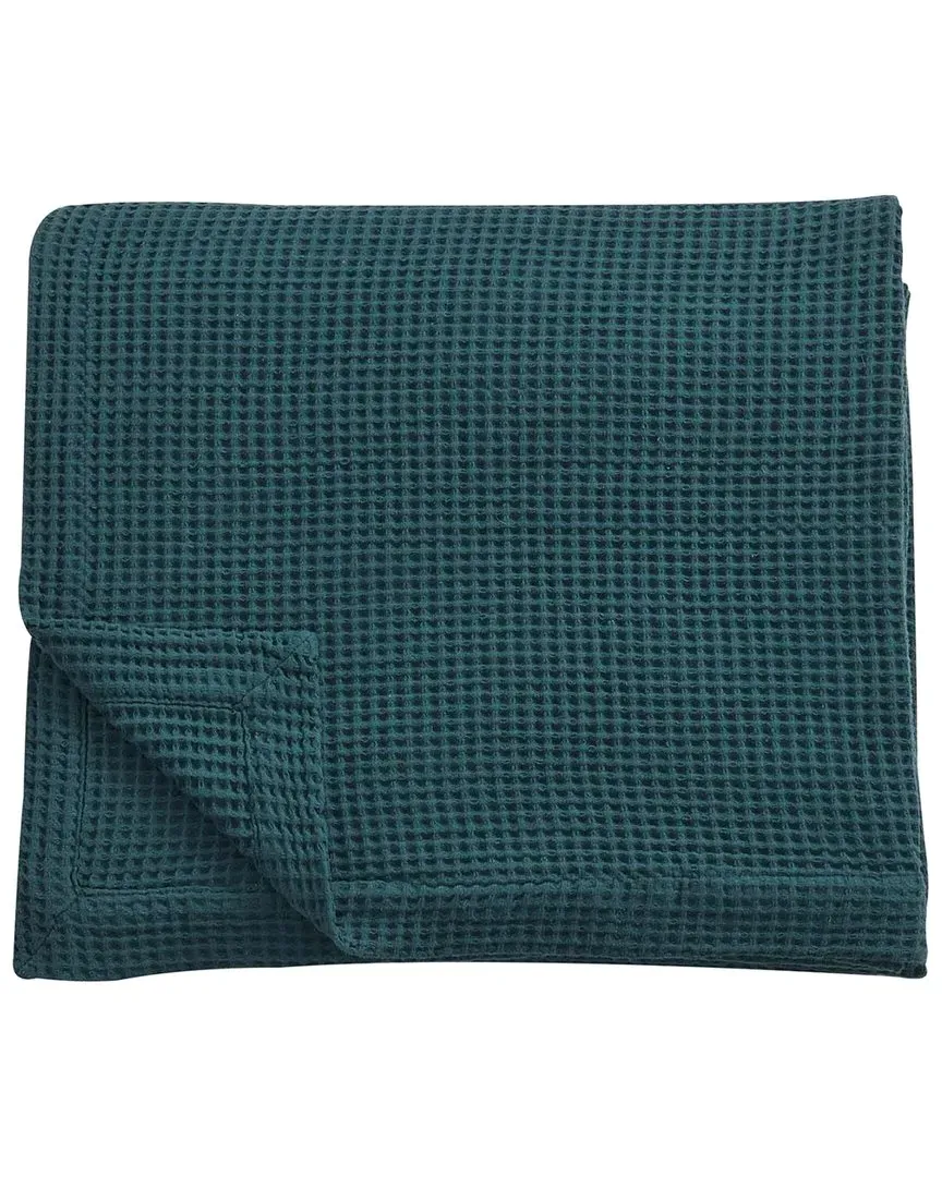 Waffle Weave Cotton Blanket - Peacock