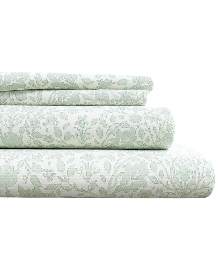 Winter Florals Flannel Sheet Set - Floral Castle, Turkish Cotton