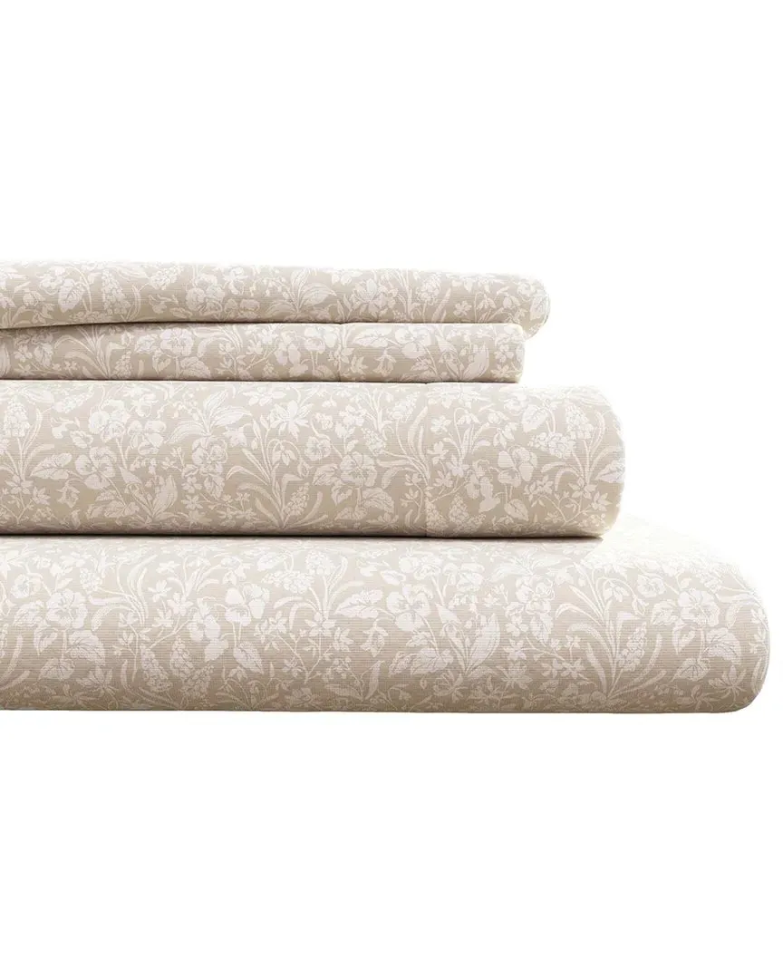 Winter Florals Flannel Sheet Set - Frosty Petals, Turkish Cotton