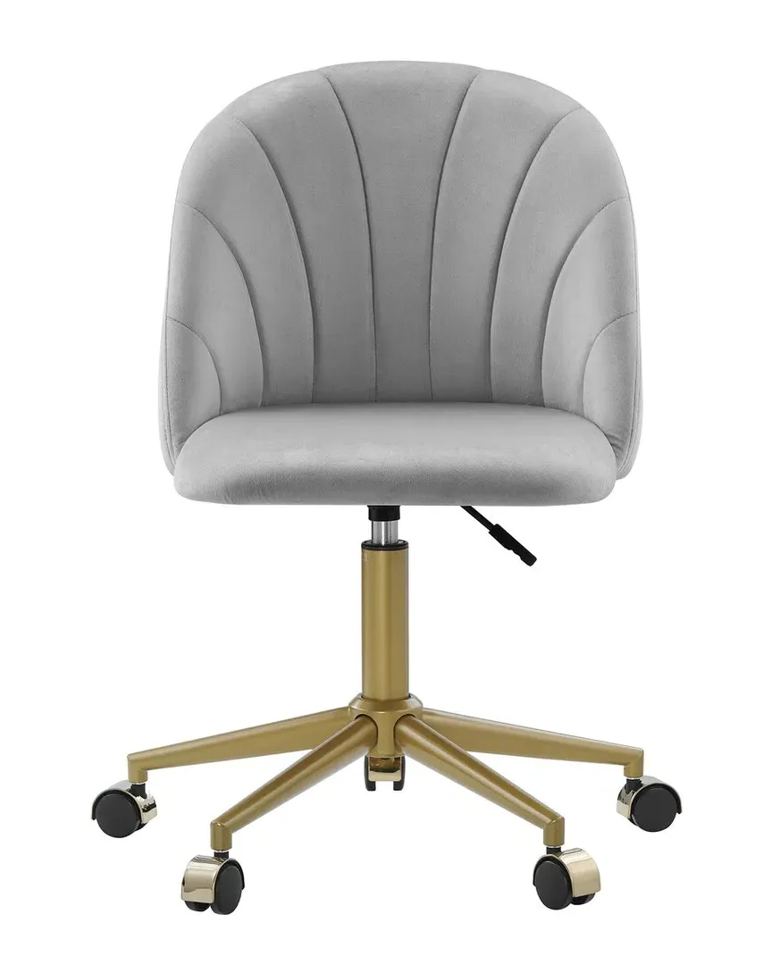 Abigail Desk Chair - Grey, Velvet image