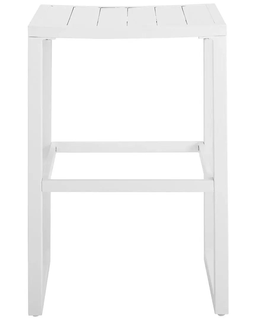 Alora Outdoor Bar Stool - White, Aluminum