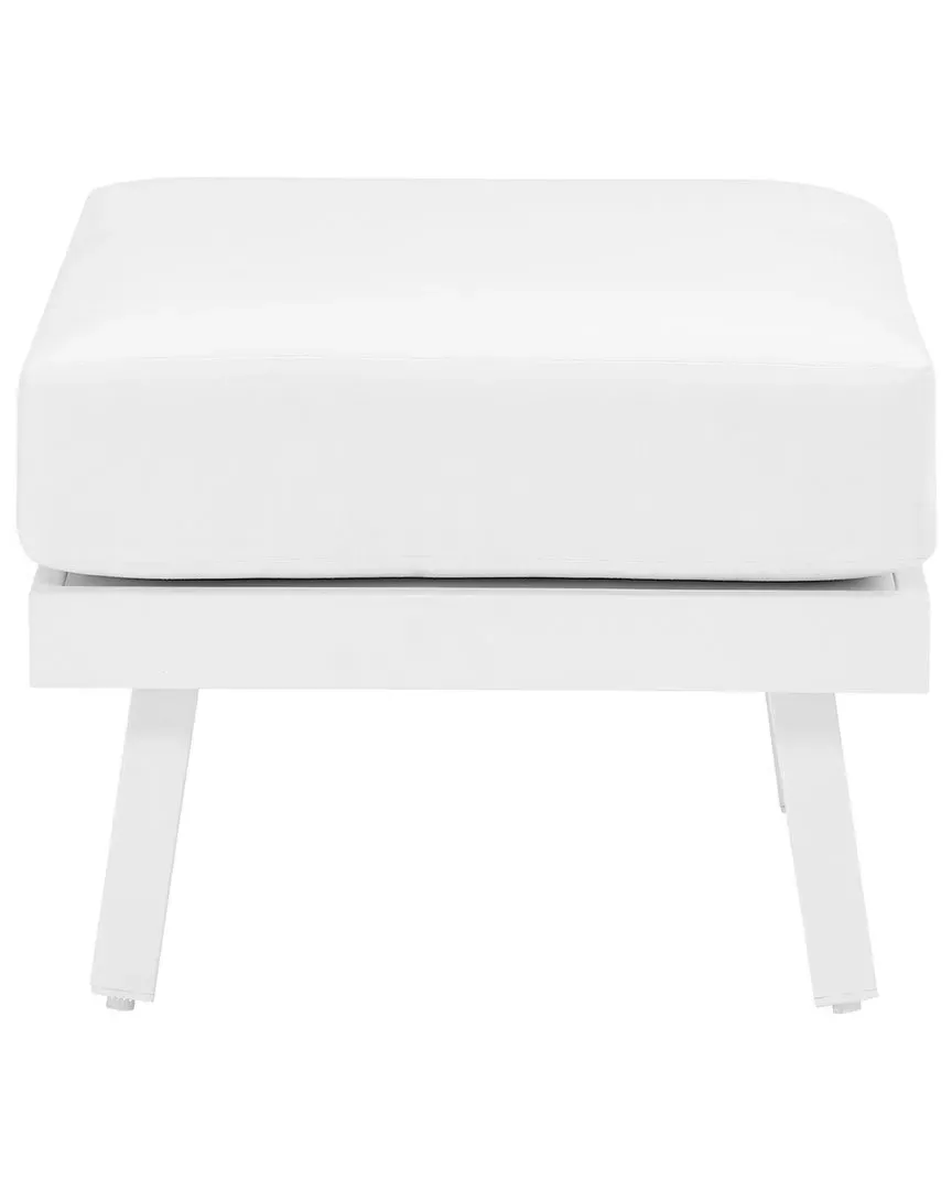 Alora Outdoor Ottoman - White, Aluminum