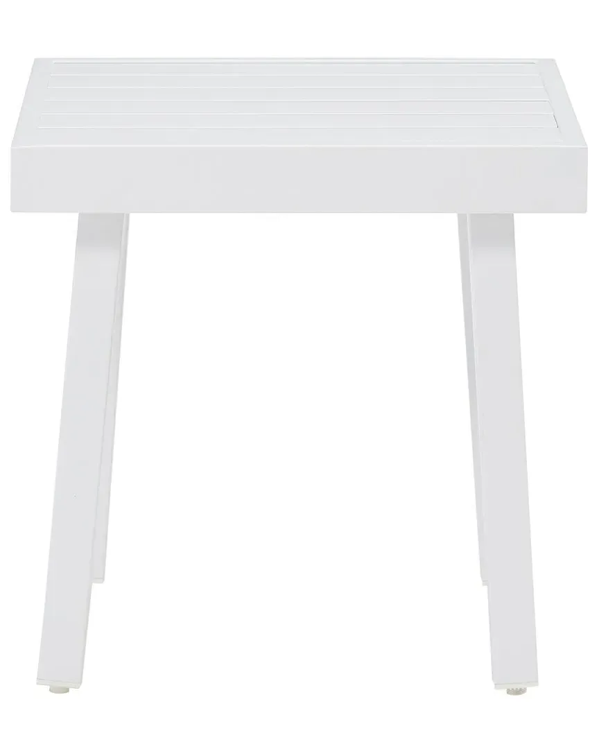 Alora Outdoor Side Table - White, Aluminum