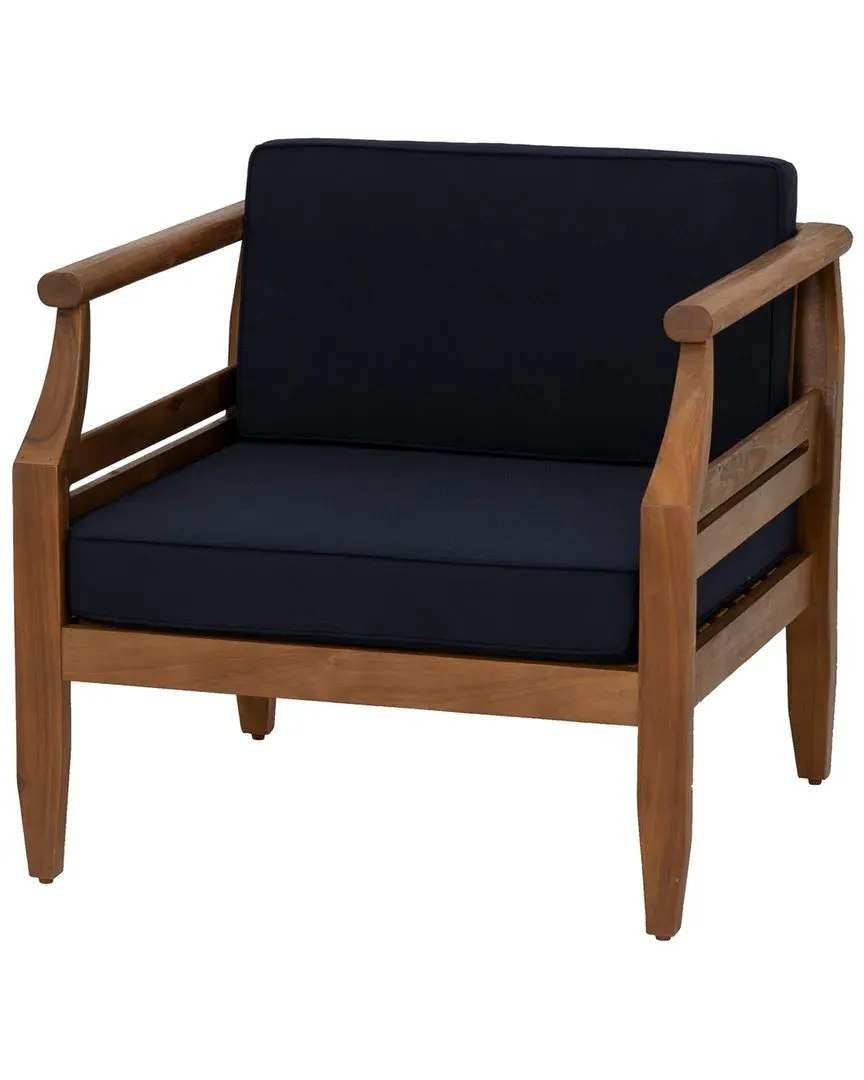 Arlen Outdoor Club Chair - Blue, Acacia