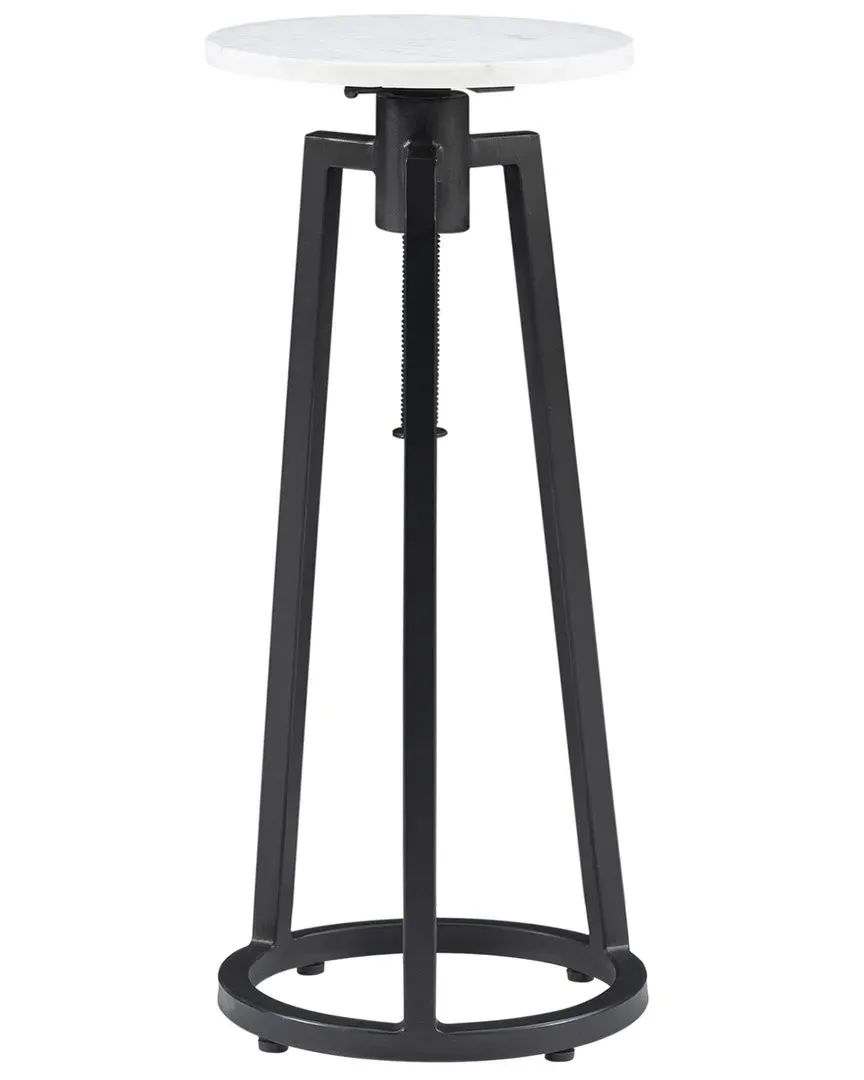 Aurora Round Drink Table - White, Marble image