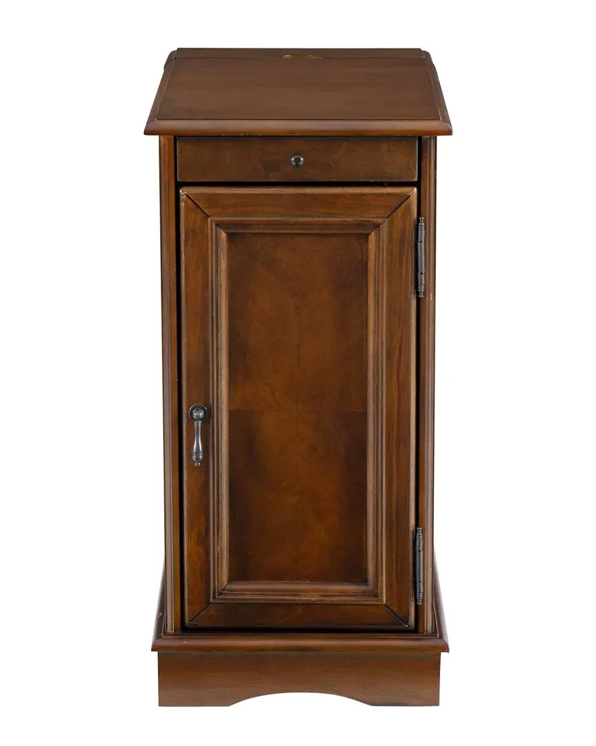 Barron USB Accent Table with Storage - Hazelnut