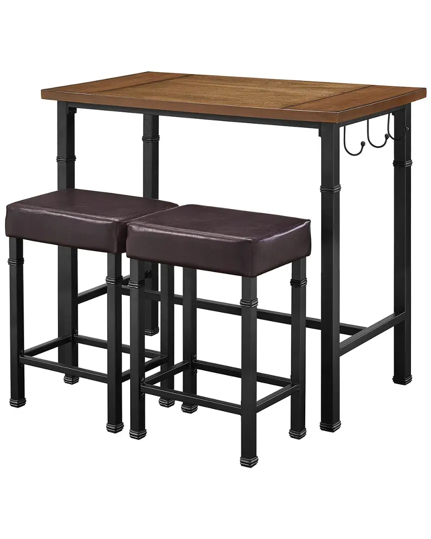 Bryant 3-Piece Pub Set - Black, Metal