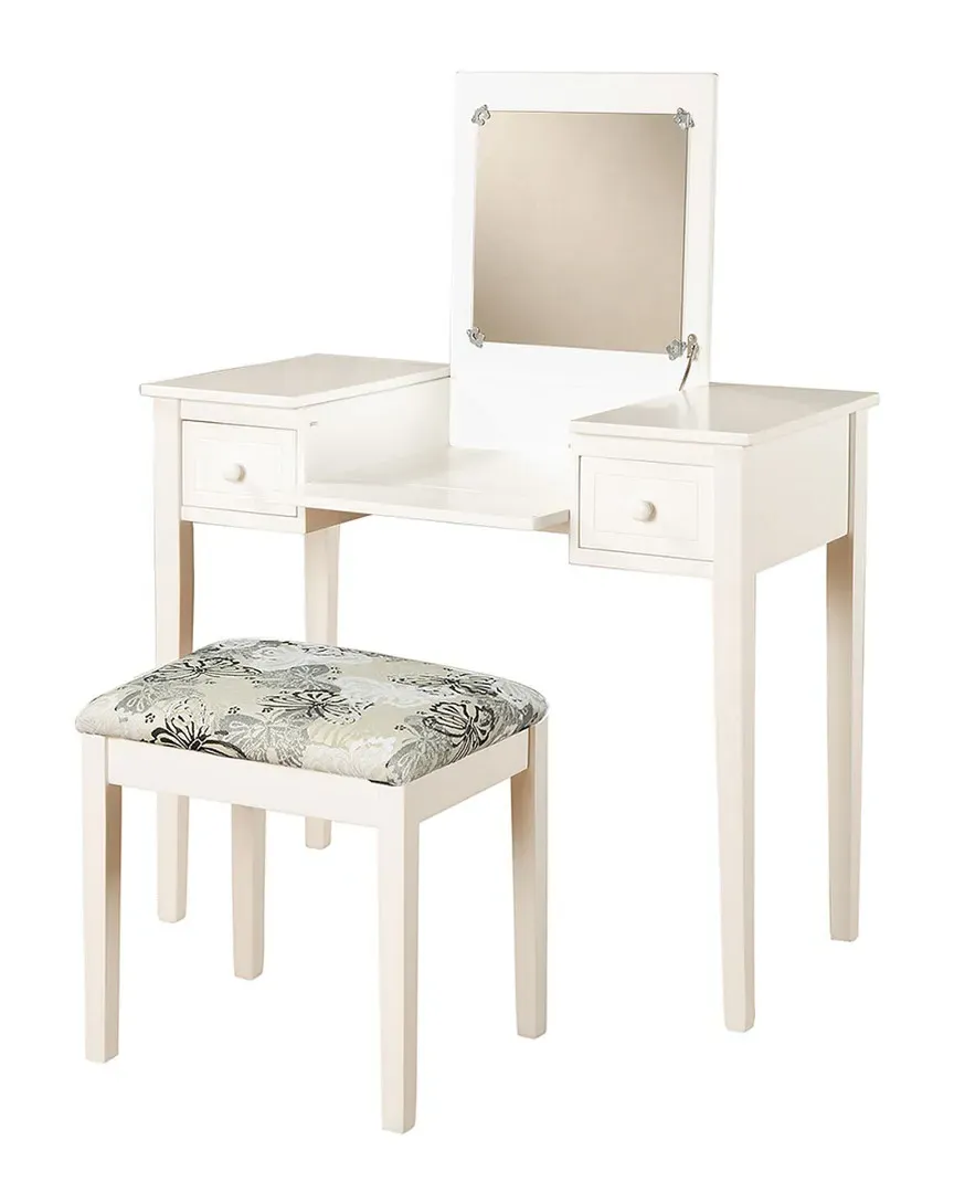 Butterfly Vanity with Stool - White