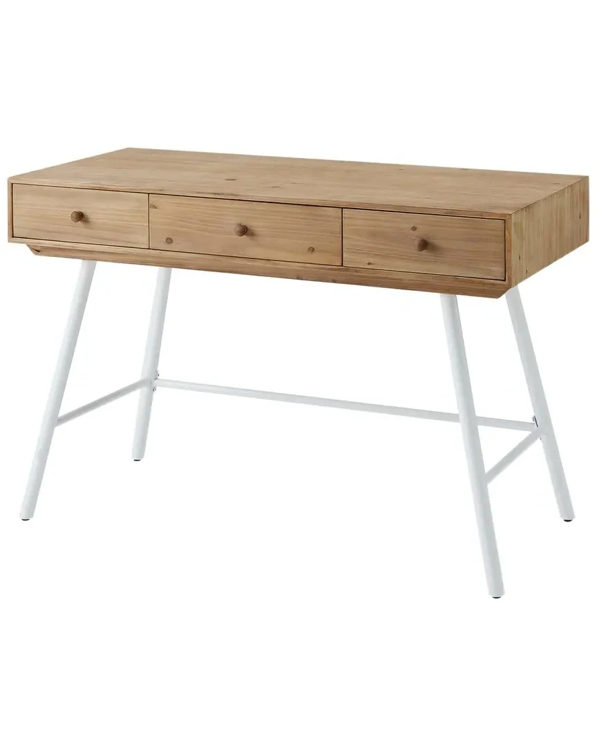 Cailan 3 Drawer Desk - White image