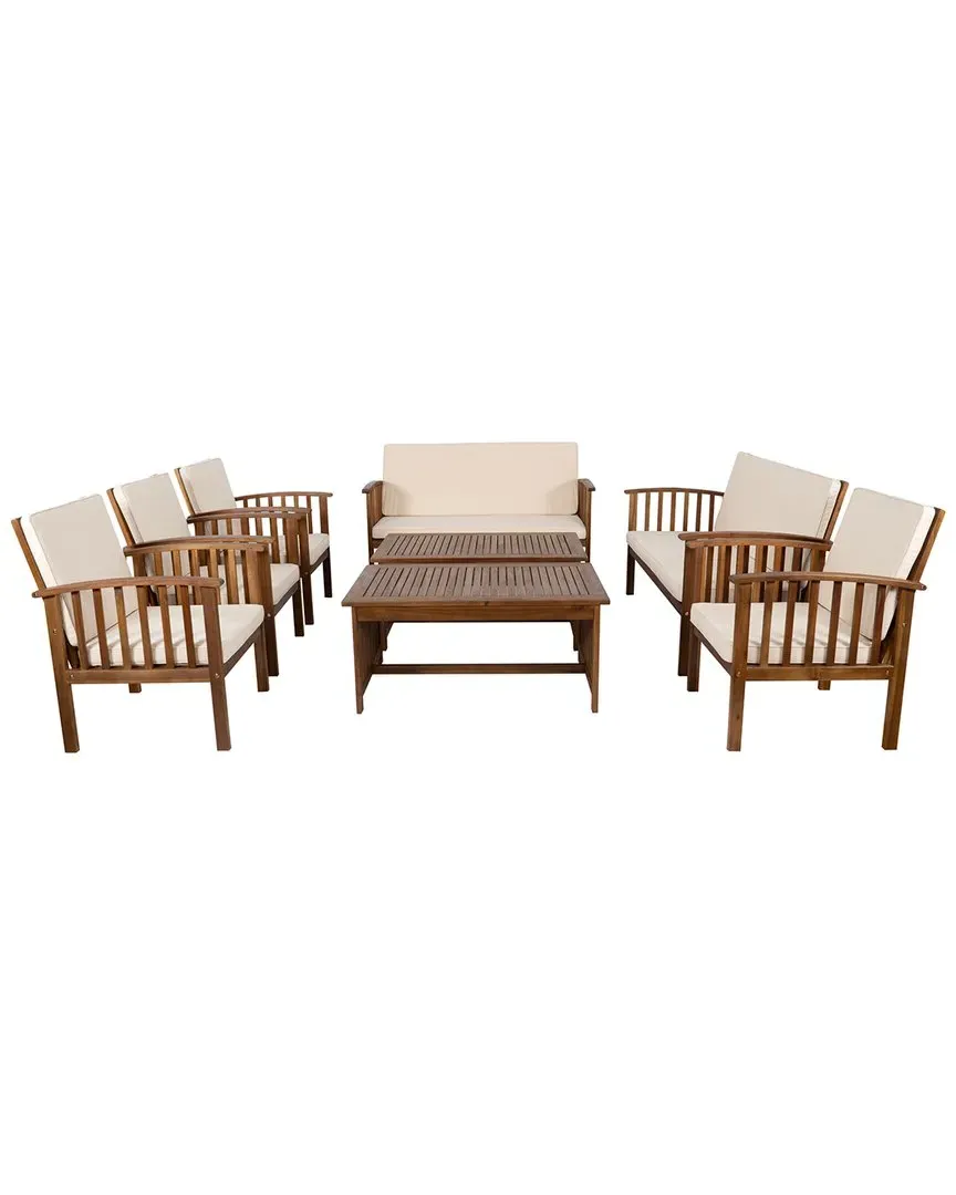 Caneel 8-Piece Outdoor Chat Set - Brown, Acacia image