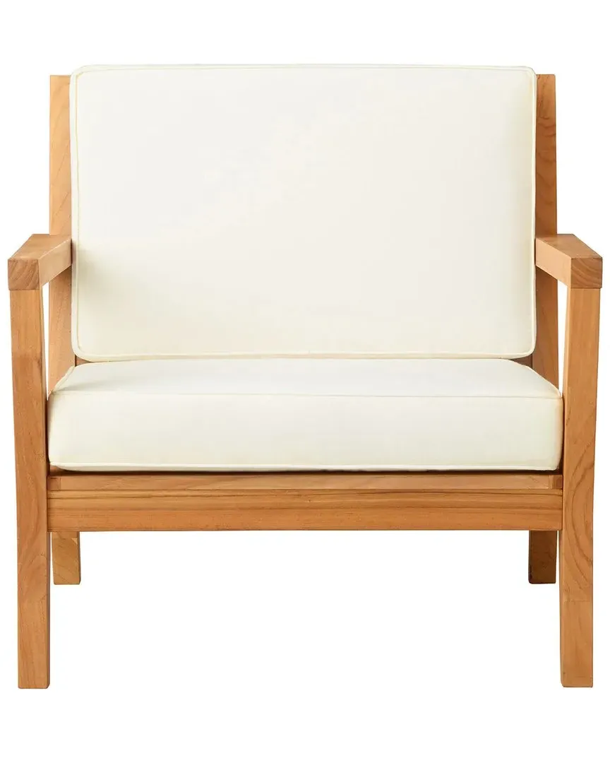 Cannon Outdoor Arm Chair with Cushions - Antique White, Teak