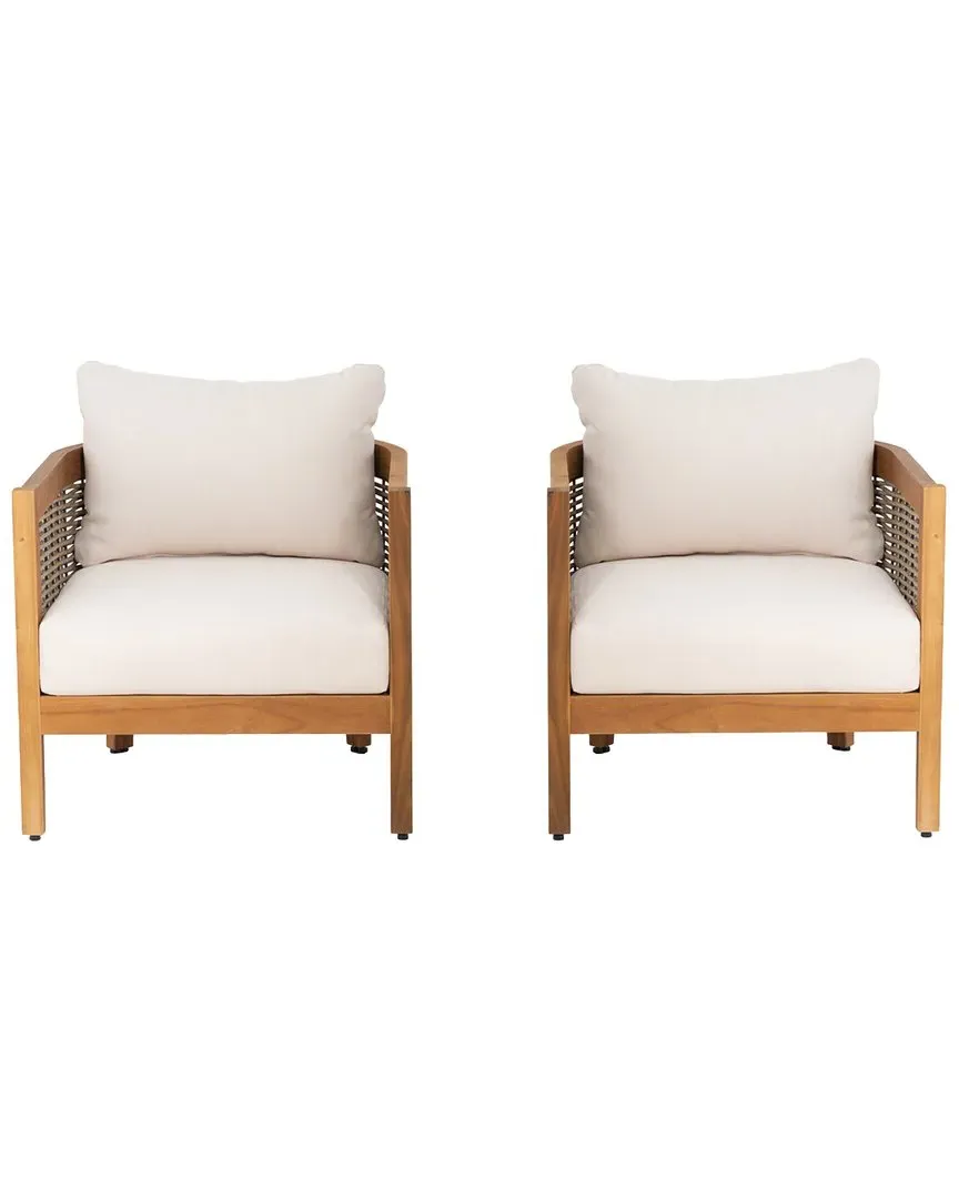 Chaddsley Set of 2 Outdoor Club Chairs - Brown, Acacia