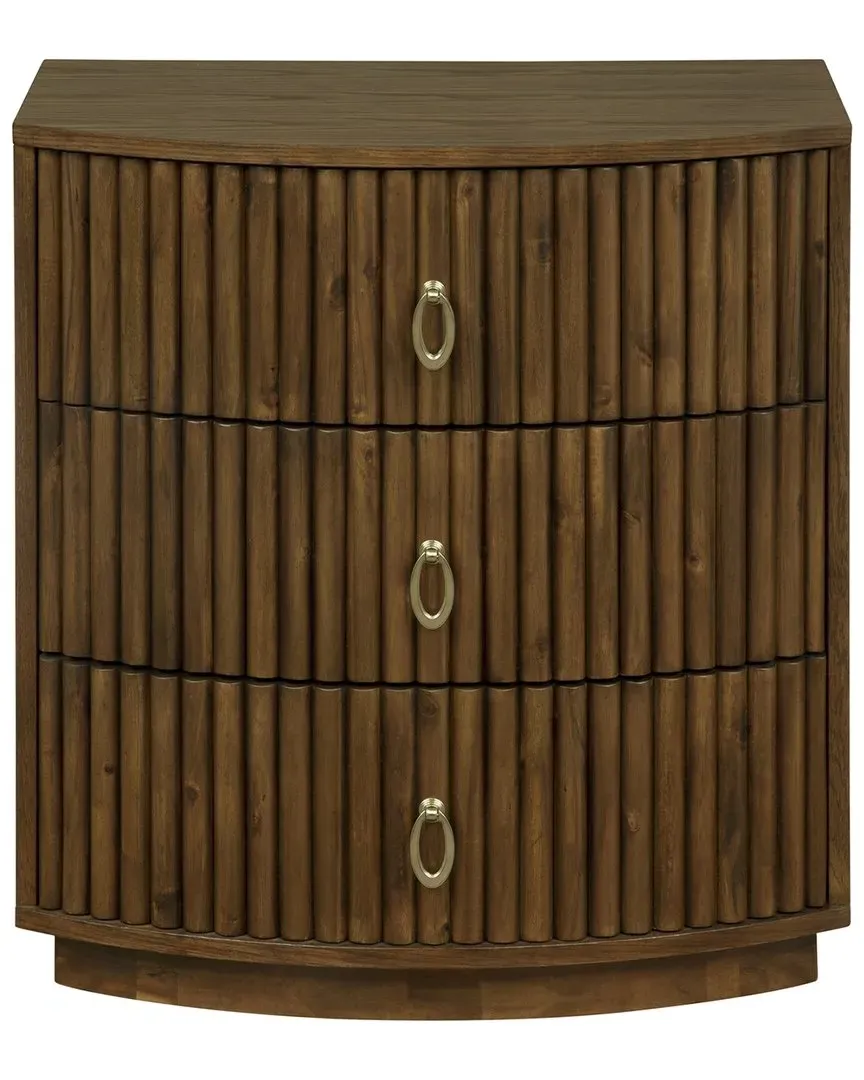 Ciarra 3-Drawer Nightstand - Walnut