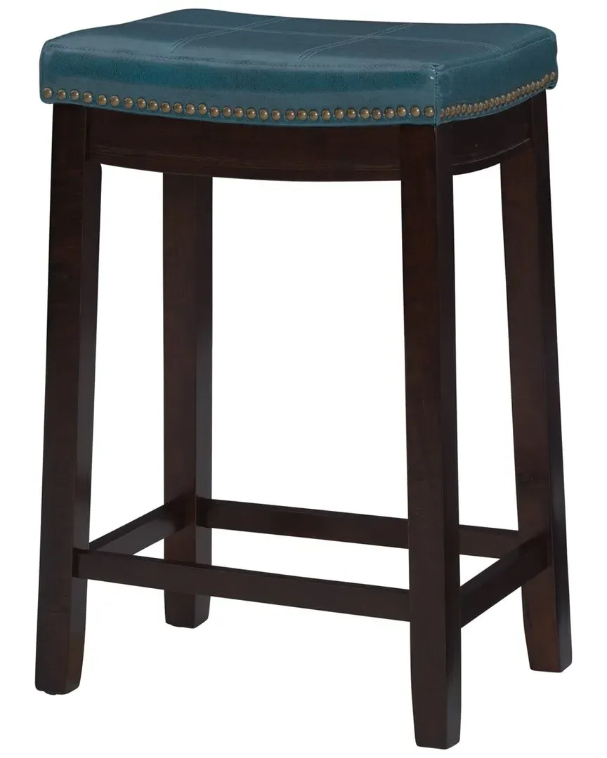 Claridge Counter Stool - Blue, Faux Leather