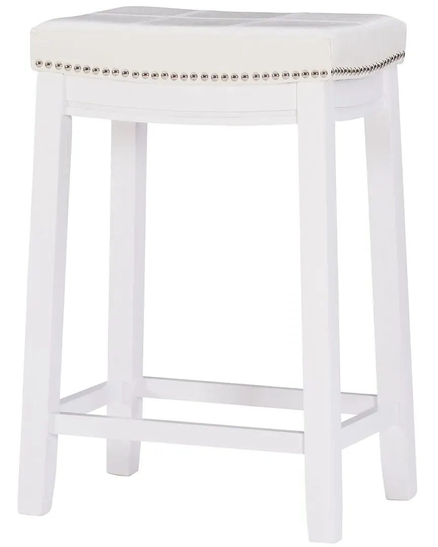 Claridge Counter Stool - White, Rubberwood