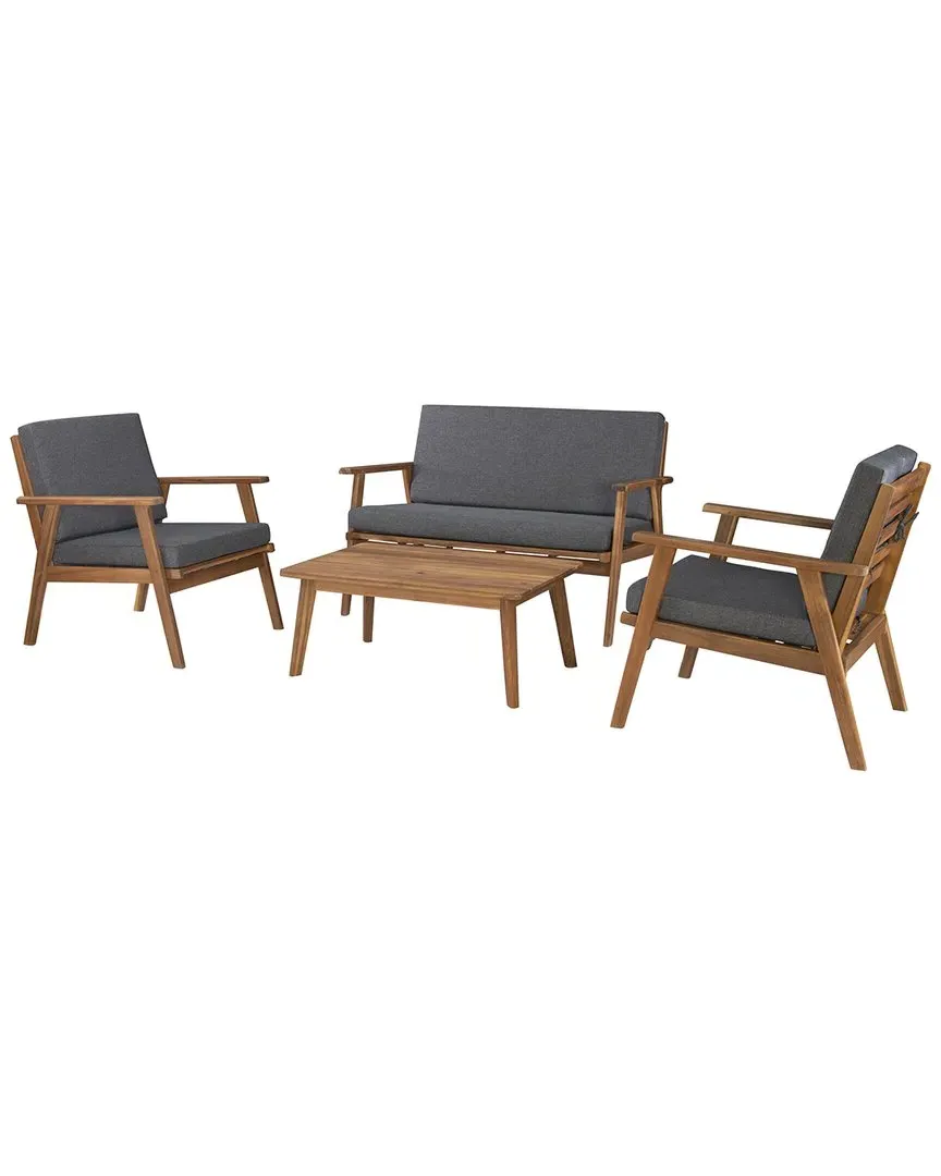 Cole Outdoor Chat Set - Grey, Acacia